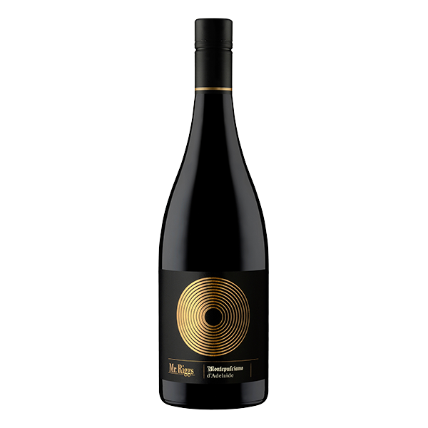 Mr. Riggs Montepulciano d’Adelaide, a bold South Australian red with violets, earthy spice, and fine tannins.