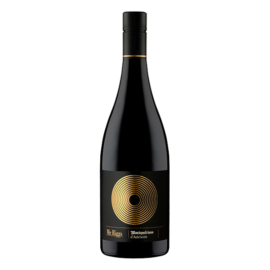 Mr. Riggs Montepulciano d’Adelaide, a bold South Australian red with violets, earthy spice, and fine tannins.