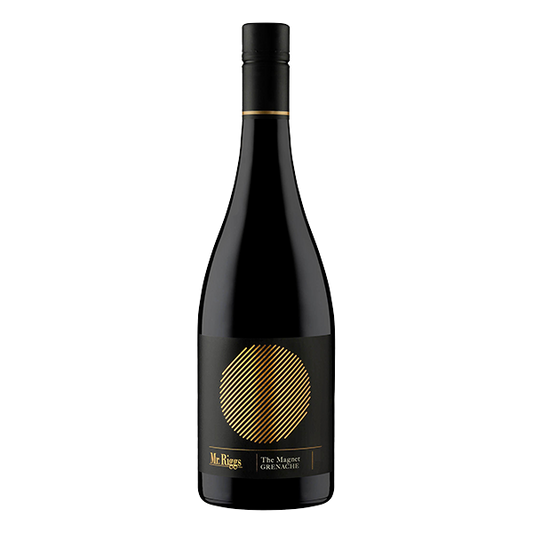Mr. Riggs The Magnet Grenache, a rich and expressive red wine with raspberry, liquorice, and dark chocolate notes.
