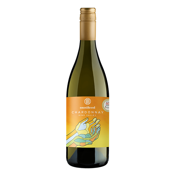 Munificent Chardonnay with nectarine, white peach, and a zesty toasted oak finish.