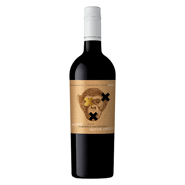 No Evil Organic Cabernet Sauvignon with blackcurrant, blackberry, and rich chocolate notes.