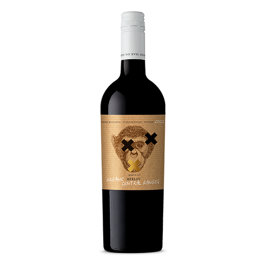 No Evil Organic Merlot showcasing vibrant cherry and red berry flavours in a light, preservative-free style.