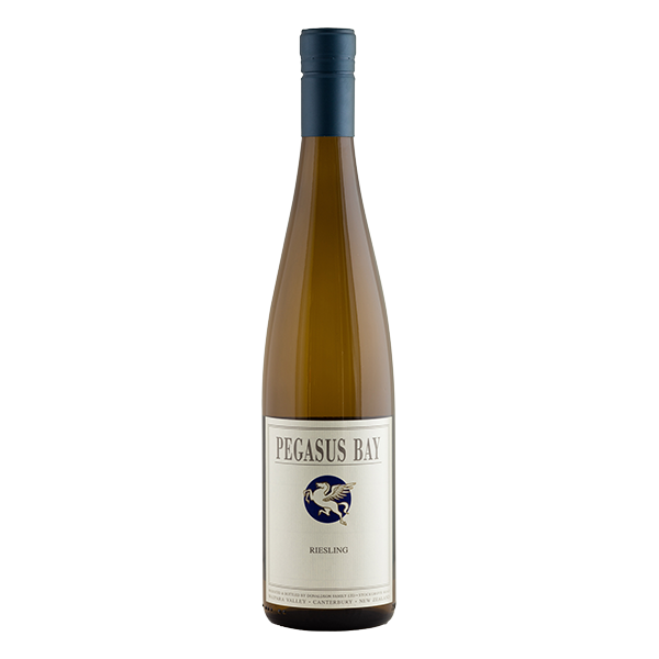 Pegasus Bay Riesling, an elegant North Canterbury white wine with citrus, tropical fruit, and vibrant acidity.