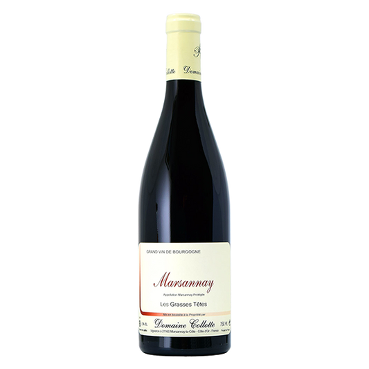 Philippe Collotte Marsannay Les Grasses Têtes with black cherry, dark berries, and refined tannins from Burgundy.