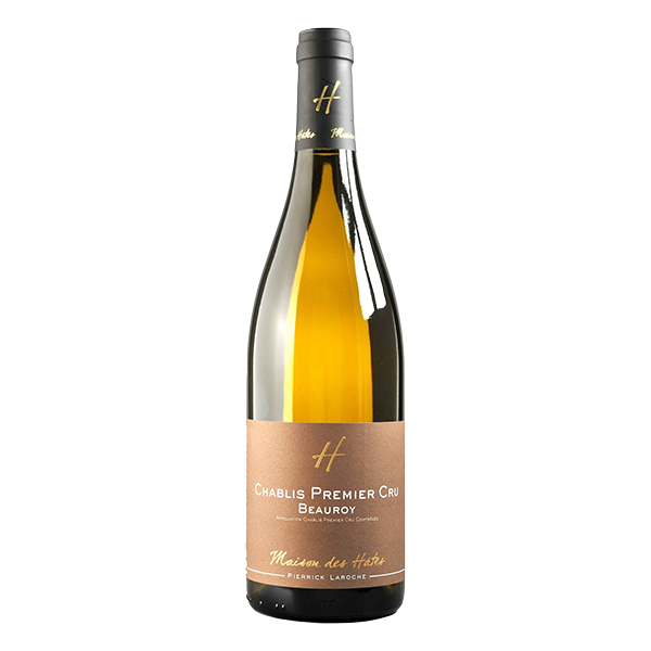 Pierrick Laroche Chablis Beauroy Premier Cru with orchard blossoms, yellow fruit, and saline minerality.