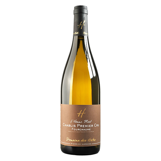 Pierrick Laroche Chablis Fourchaume l’Homme Mort with pear, apple, and a refined mineral finish.
