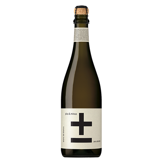 Plus & Minus Zero Alcohol Blanc de Blanc with citrus, apple, and crisp bubbles.