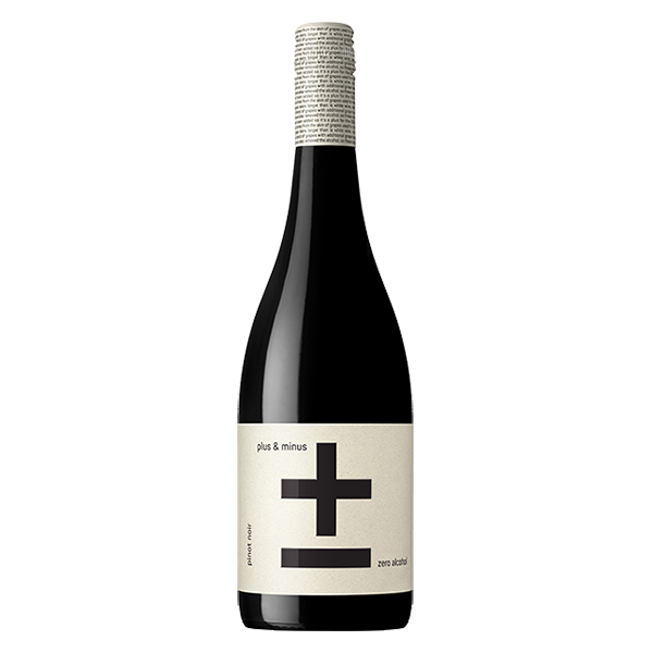 Plus & Minus Zero Alcohol Pinot Noir with ripe red berries, herbs, and a smooth, savoury finish.