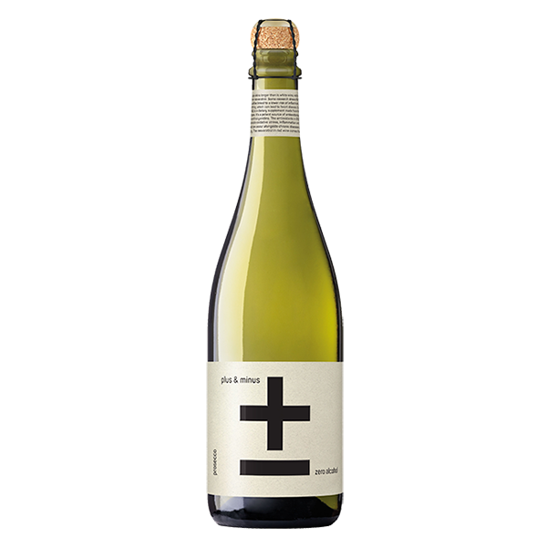 Plus & Minus Zero Alcohol Prosecco with citrus, green apple, and a crisp, refreshing finish.