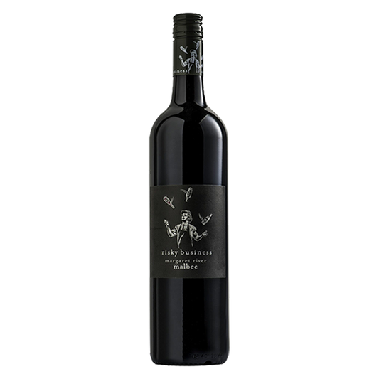 Risky Business Malbec, a rich Great Southern red wine with plum, dark berries, and fine tannins.