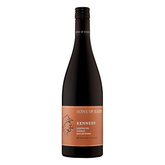 Sons of Eden Kennedy Barossa Valley GSM, a deep crimson red blend with raspberries, ripe plum, and velvety tannins.