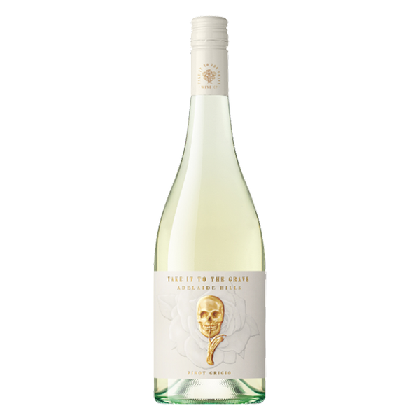 Take it to the Grave Pinot Grigio with citrus, green pear, stone fruit, and fresh herbs over a crisp, refreshing finish.