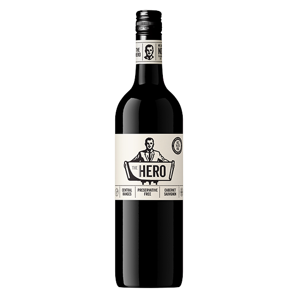 The Hero Cabernet Sauvignon with rich dark fruit and fine tannin structure.