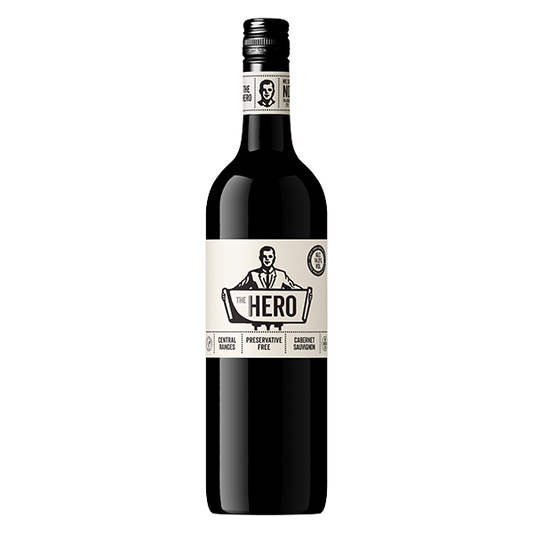 The Hero Cabernet Sauvignon with rich dark fruit and fine tannin structure.