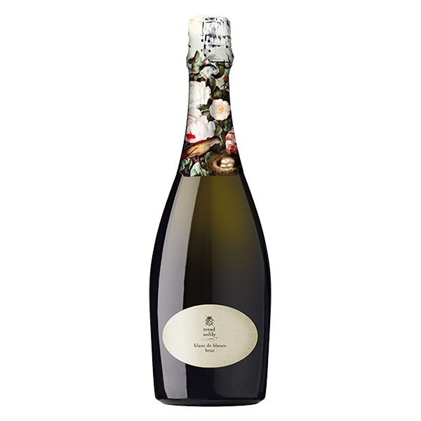 Tread Softly Blanc de Blancs with citrus, green apple, and a crisp, softly sparkling finish.