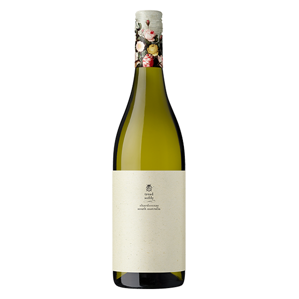 Tread Softly Chardonnay with white nectarine, citrus, and subtle oak in a naturally lower alcohol style.