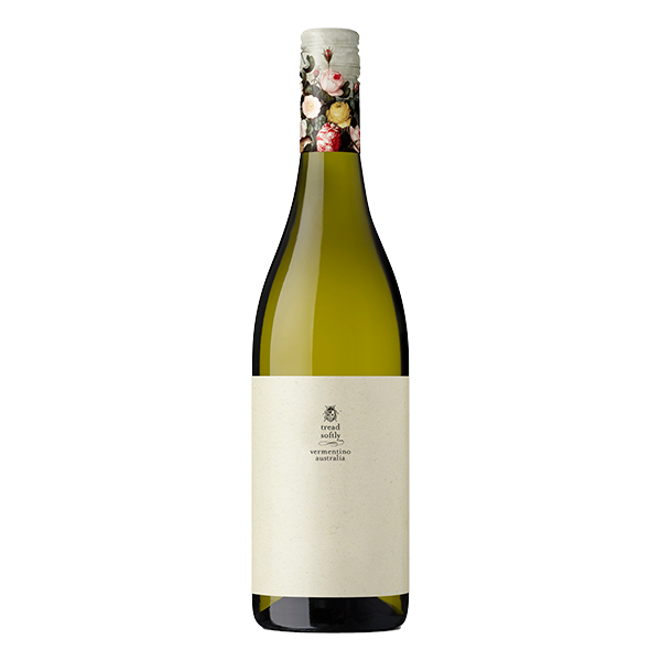 Tread Softly Vermentino with floral aromas, white nectarine, peach, and pink grapefruit, finishing fresh with subtle saline minerality.