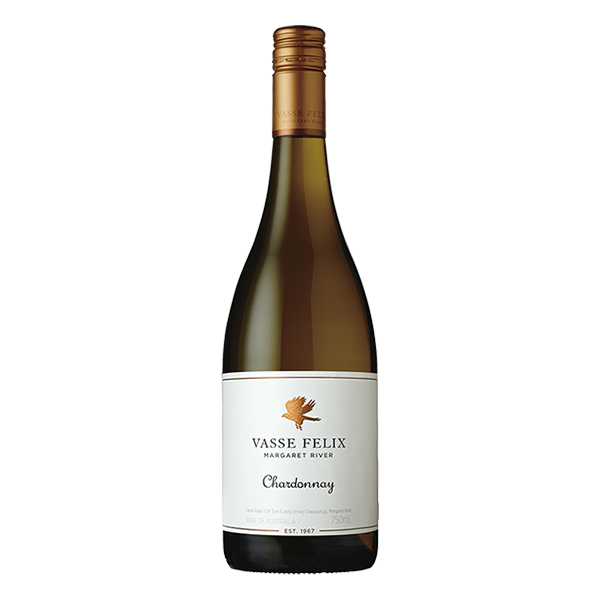 Vasse Felix Premier Chardonnay, an elegant Margaret River white with lemon custard, nectarine, and savoury mineral finish.