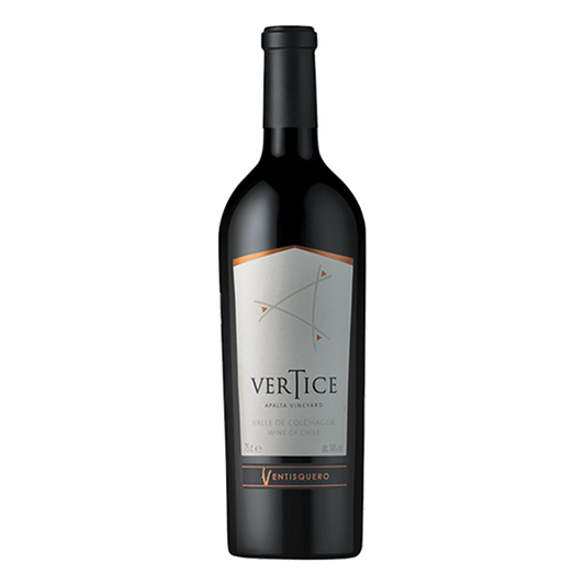 Viña Ventisquero Vertice, a bold Chilean red with black fruit, silky tannins, and earthy spice notes.