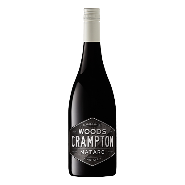 Woods Crampton Black Label Mataro with dark berry, spice, and velvety tannins from Barossa Valley.