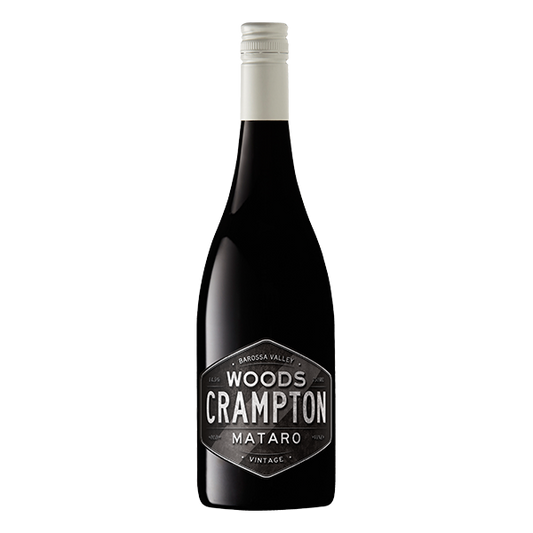Woods Crampton Black Label Mataro with dark berry, spice, and velvety tannins from Barossa Valley.