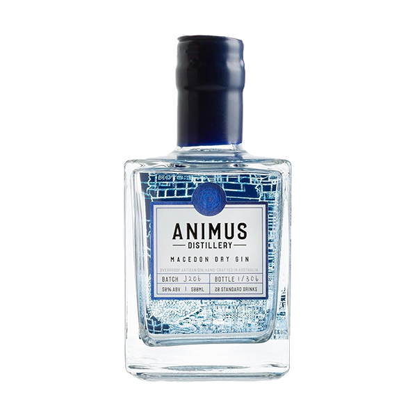 Animus Macedon Gin with native lemon myrtle, mountain pepper berry, and vibrant citrus notes.