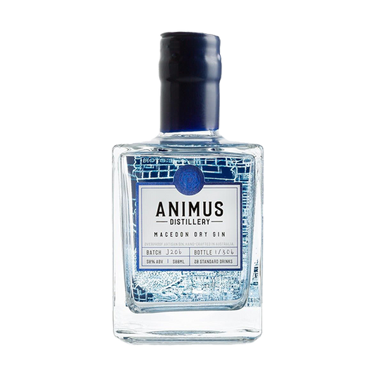 Animus Macedon Gin with native lemon myrtle, mountain pepper berry, and vibrant citrus notes.