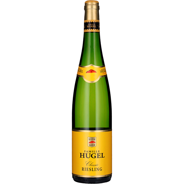 Famille Hugel Riesling Classic with bright citrus, floral notes, and a crisp mineral finish from Alsace.