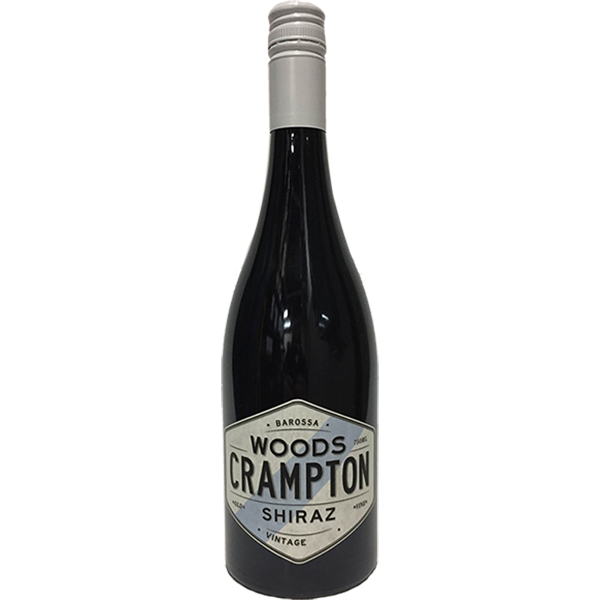 Woods Crampton White Label Shiraz with dark berries, spice, and fine tannins.