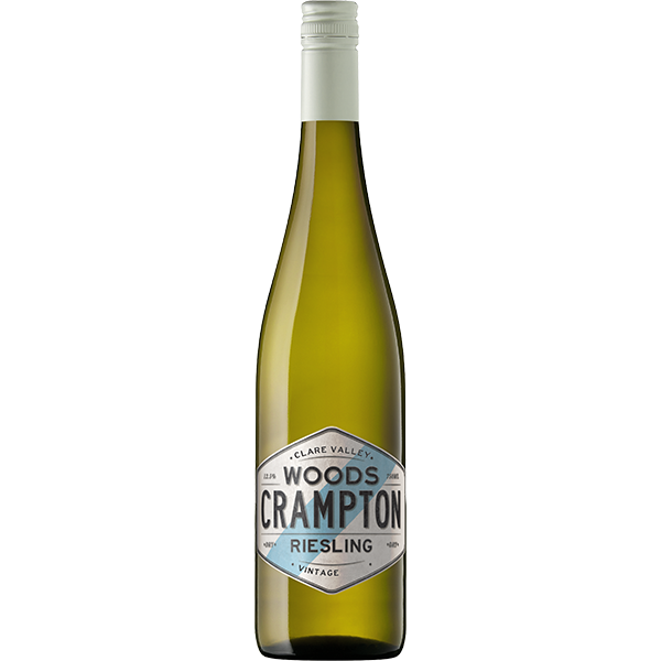 Woods Crampton White Label Riesling with citrus, floral notes, and mineral acidity from Eden Valley.